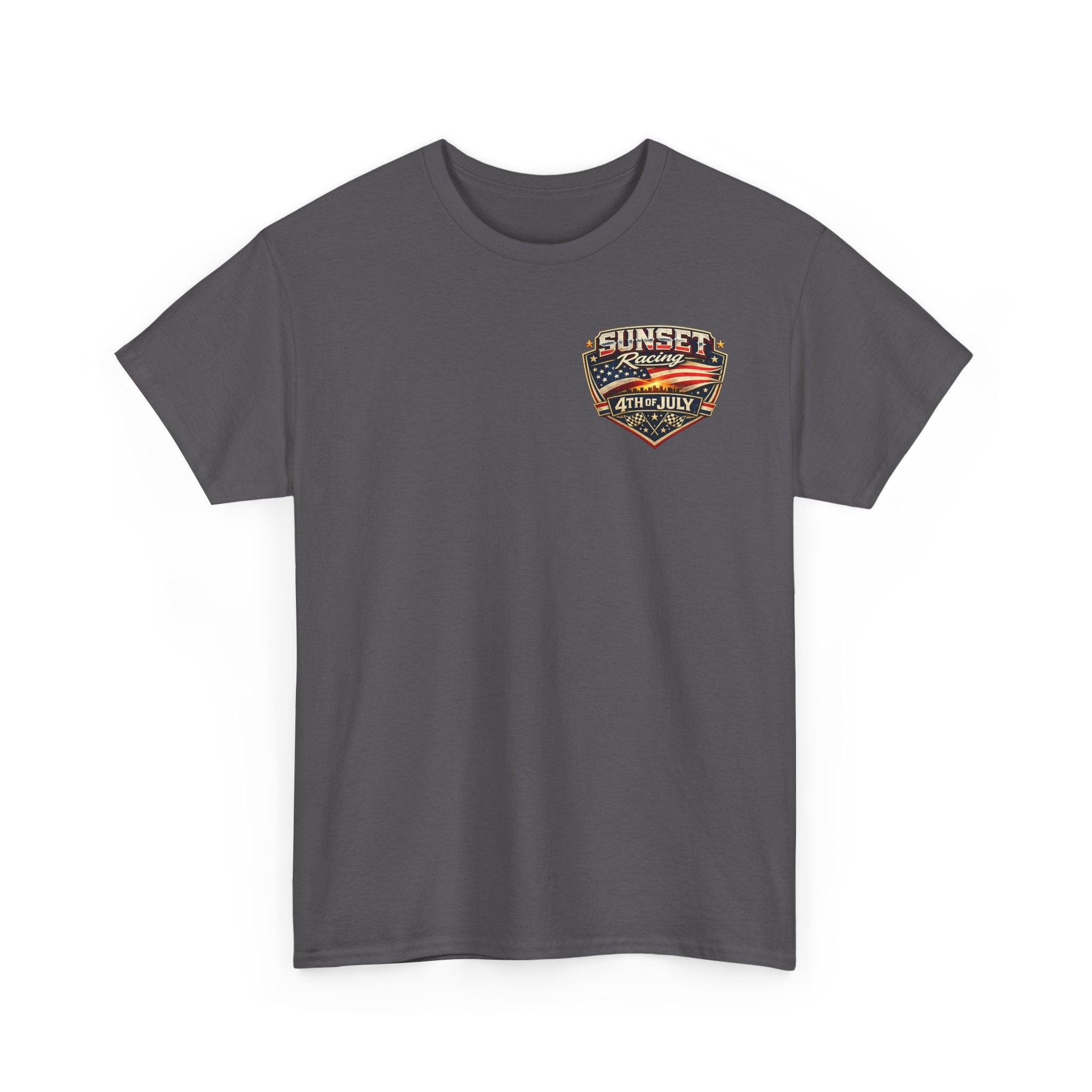 4th of July Sunset Racing T-Shirt — Patriotic Classic Car Tee