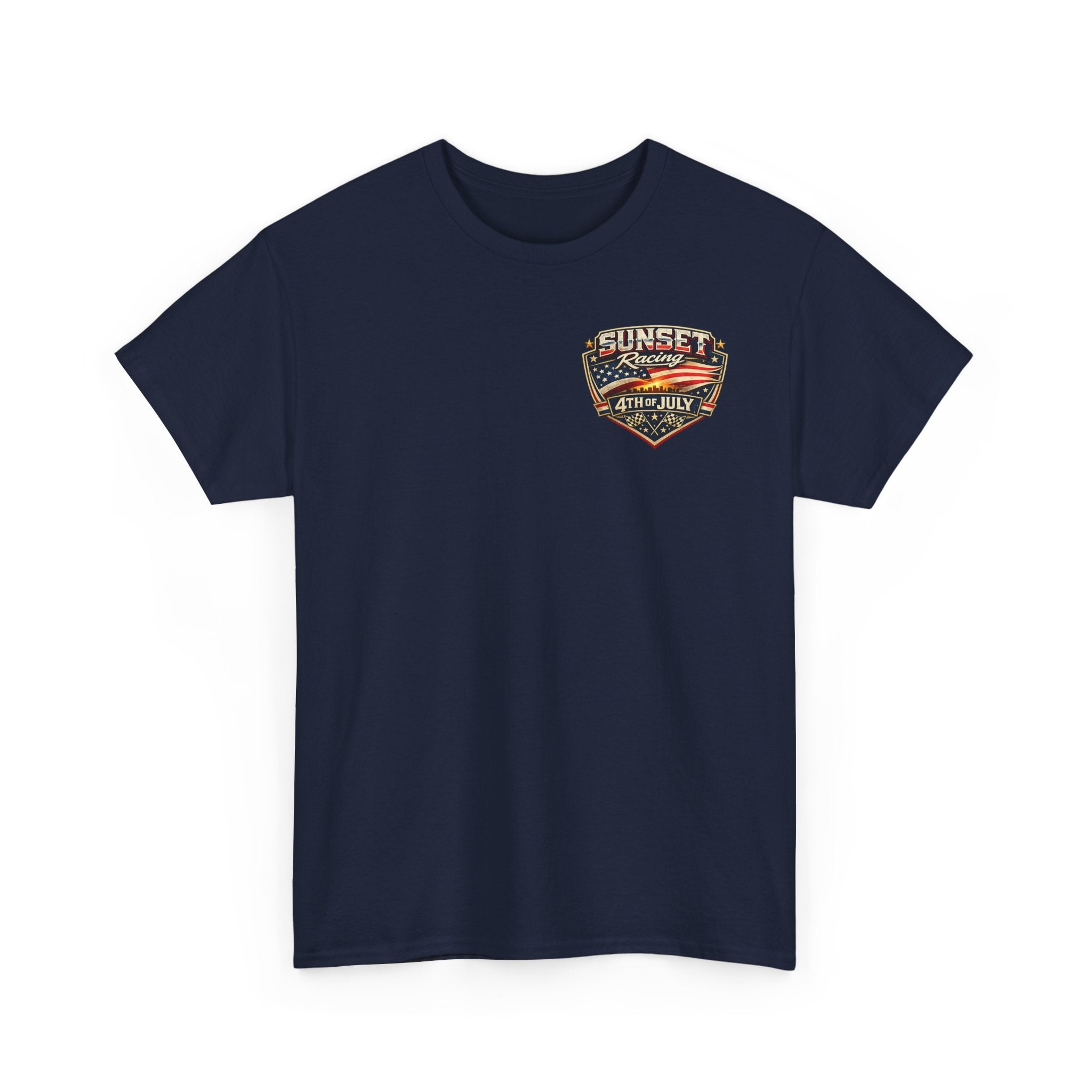 4th of July Sunset Racing T-Shirt — Patriotic Classic Car Tee