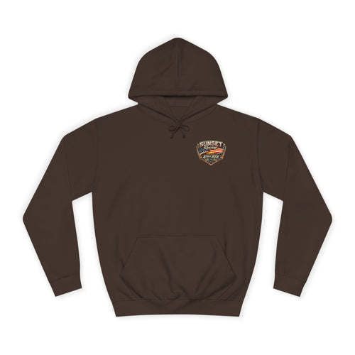 4th of July Sunset Racing Hoodie — American Flag Vintage Racing Graphic