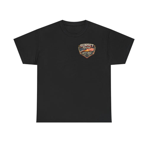 4th of July Sunset Racing T-Shirt — Patriotic Classic Car Tee