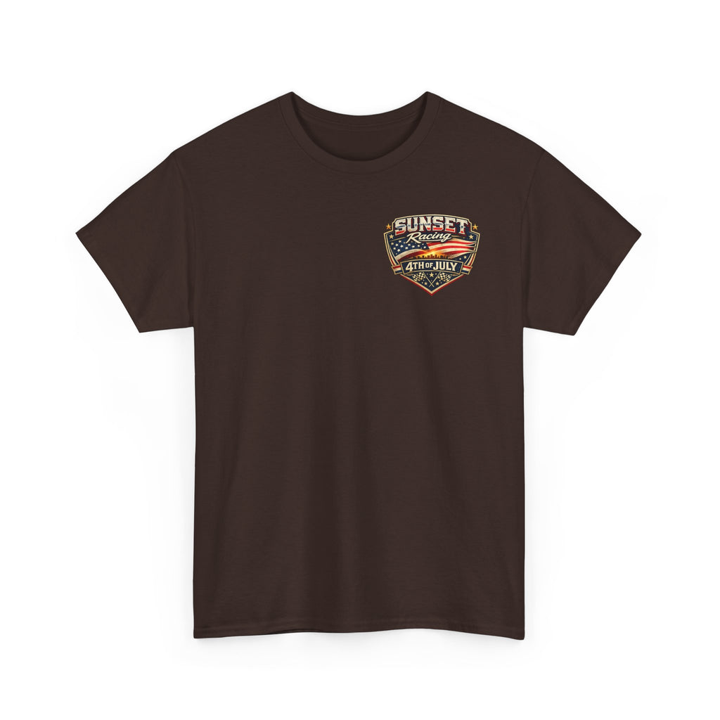 4th of July Sunset Racing T-Shirt — Patriotic Classic Car Tee