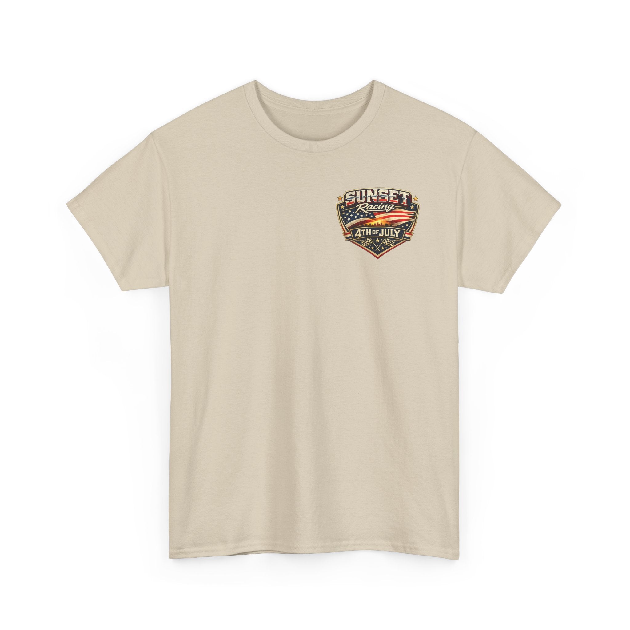 4th of July Sunset Racing T-Shirt — Patriotic Classic Car Tee