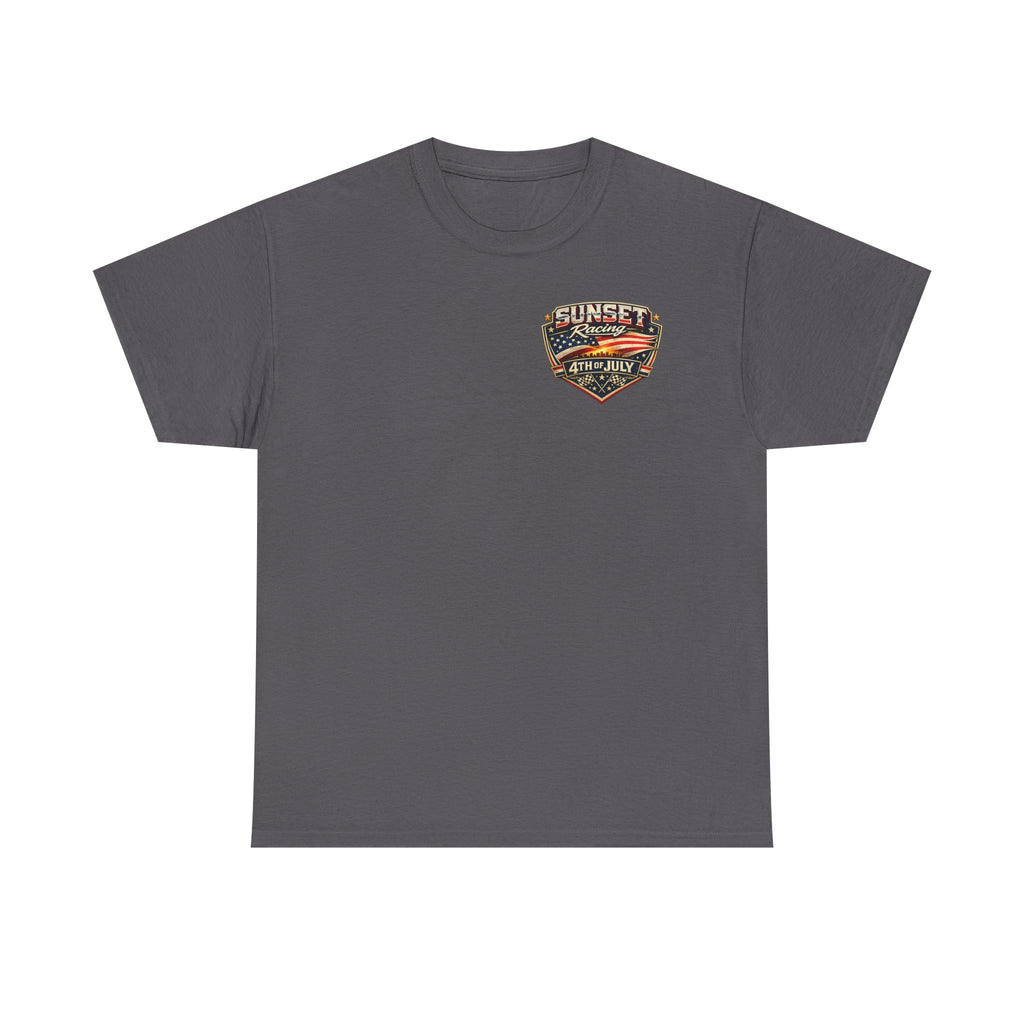 4th of July Sunset Racing T-Shirt — Patriotic Classic Car Tee