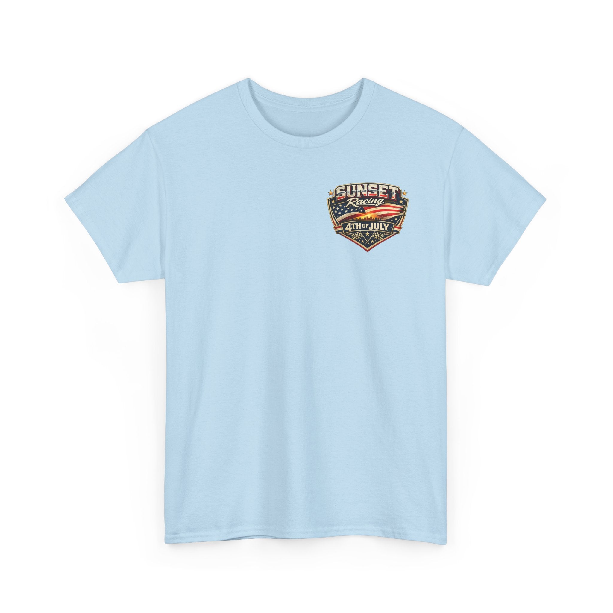 4th of July Sunset Racing T-Shirt — Patriotic Classic Car Tee